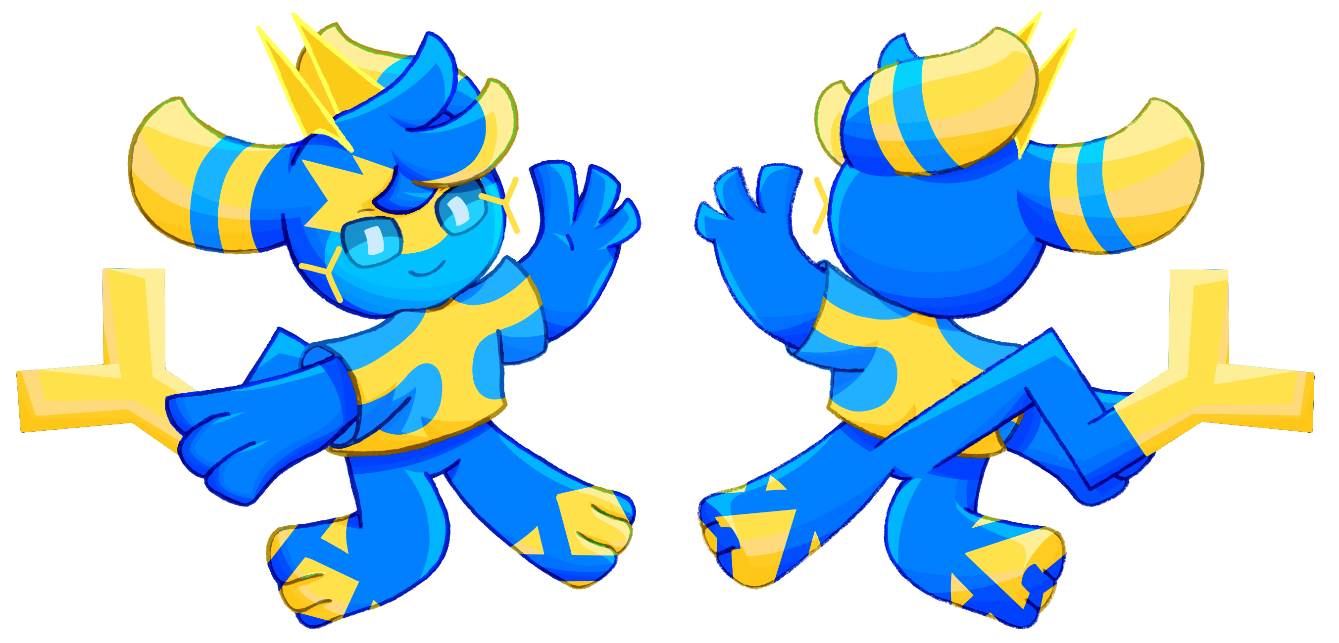 這張圖可能包含一隻藍色的外星人