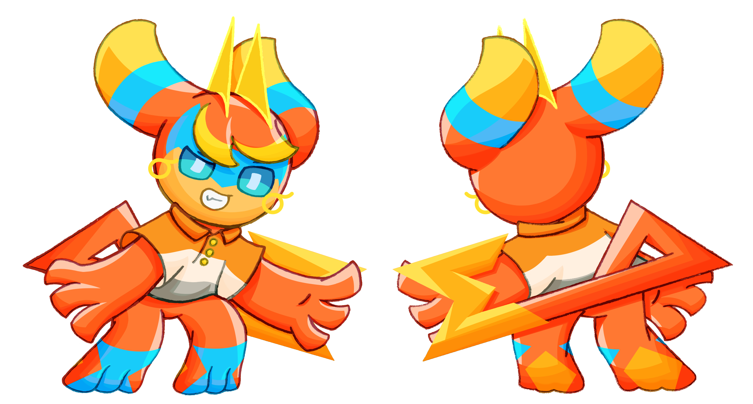 這張圖可能包含一隻橙紅色的外星人