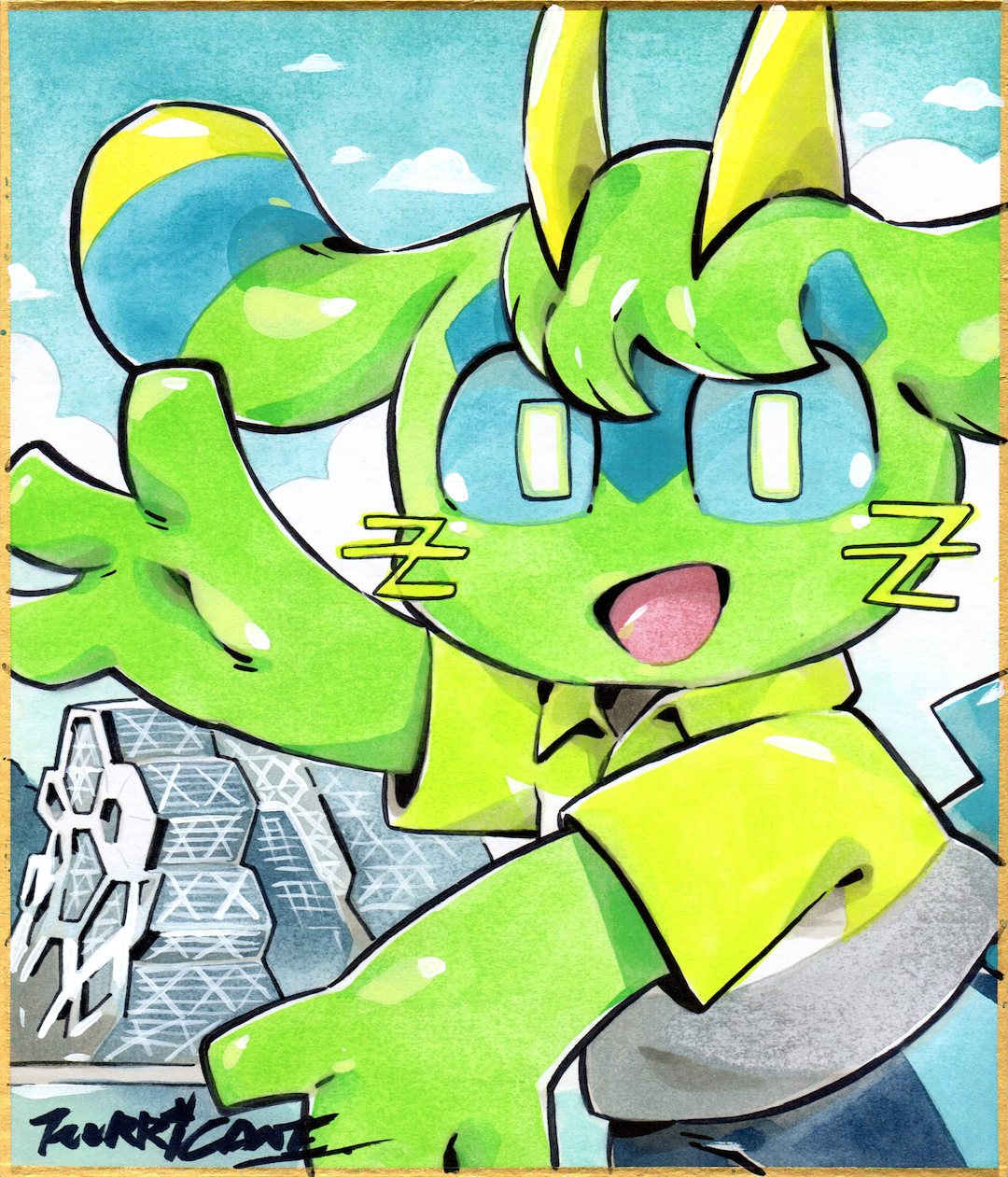 飆飆先生-水彩簽名板委託/M size